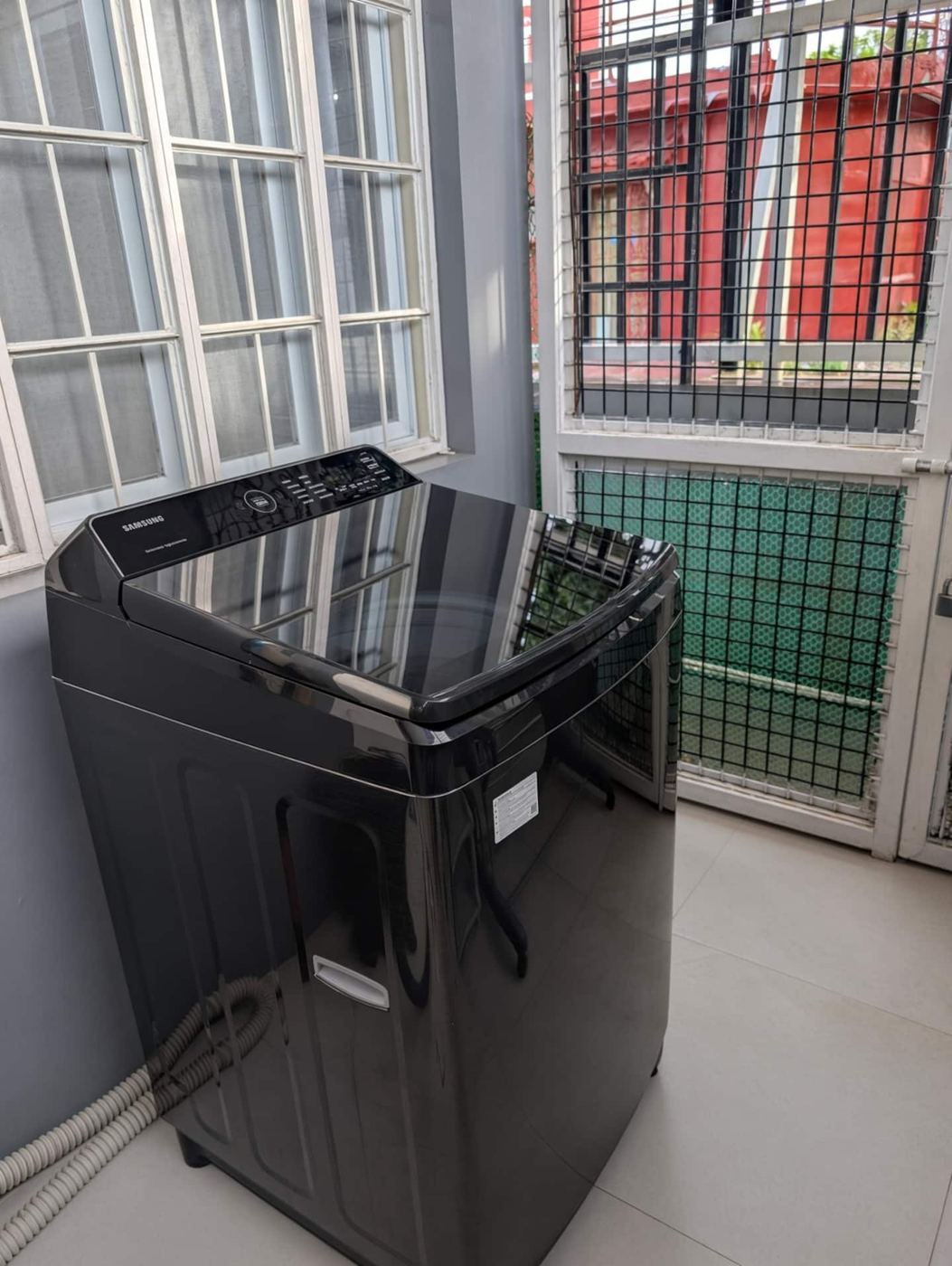 Automatic washer in the laundry area